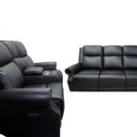 Marco Reclining Sofa & Loveseat in Black