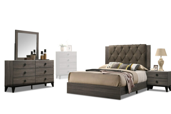 Penrith bed, dresser, mirror and nightstand