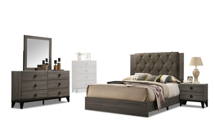 Penrith bed, dresser, mirror and nightstand