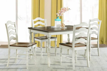 Vesta Dining Table & 4 side Chairs