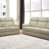 Greige Reclining Sofa and Loveseat