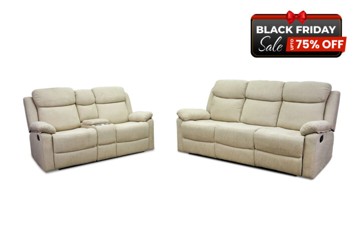 Greige Reclining Sofa and Loveseat - BF