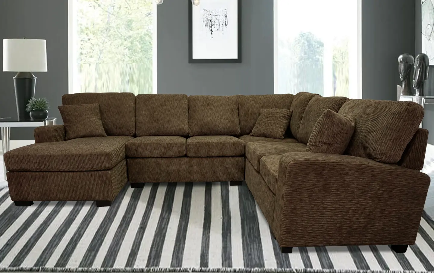 Hathaway Sectional in Brown