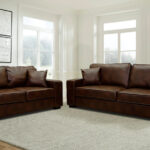 Liberty Sofa and Loveseat in Brown