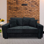 Liberty Sofa and Loveseat in Black Chenille