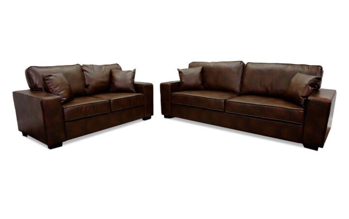 Liberty Sofa and Loveseat in Brown