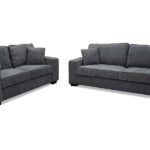 Liberty Sofa and Loveseat in Gray Chenille