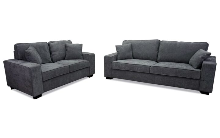 Liberty Sofa and Loveseat in Gray Chenille