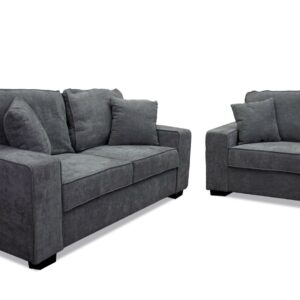 Liberty Sofa and Loveseat in Gray Chenille