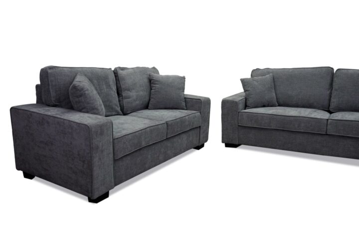 Liberty Sofa and Loveseat in Gray Chenille