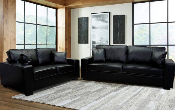 Liberty Sofa and Loveseat in Black