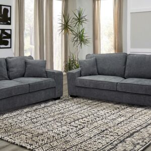 Liberty Sofa and Loveseat in Gray Chenille