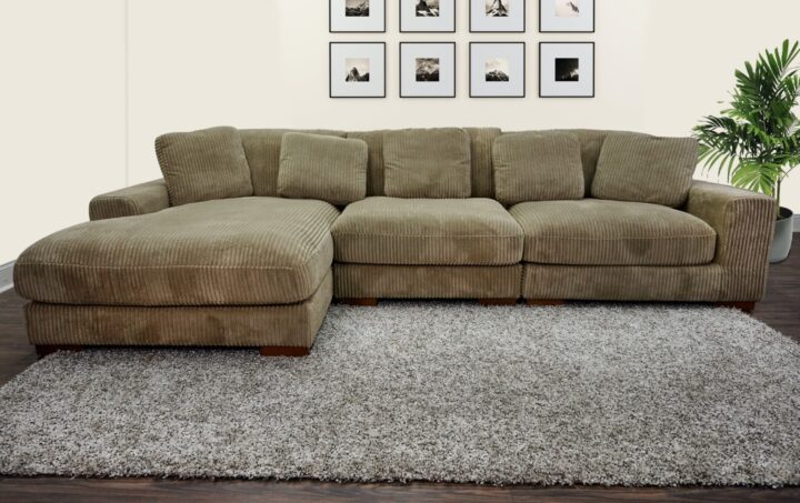 Mena Sectional in Dark Beige