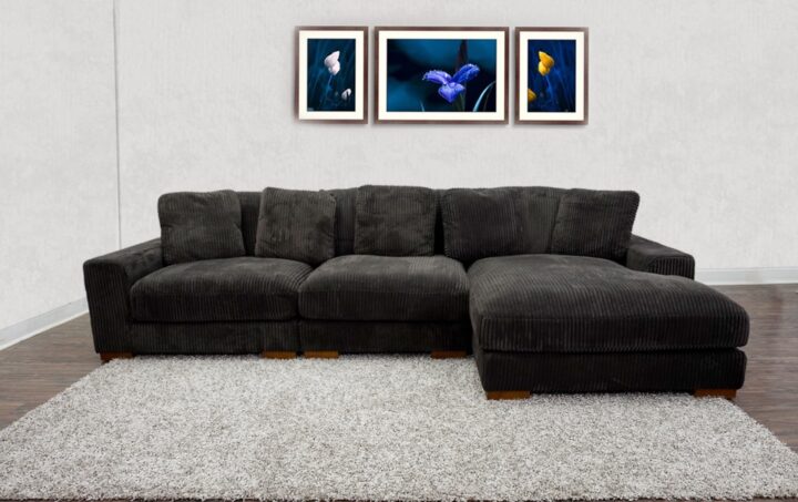 Mena Sectional in Dark Gray