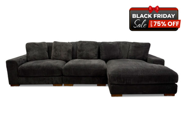 Mena Sectional in Dark Gray - BF