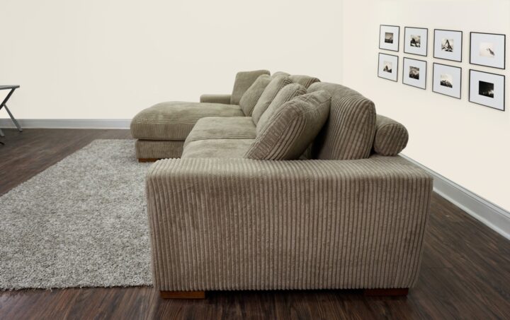 Mena Sectional in Dark Beige