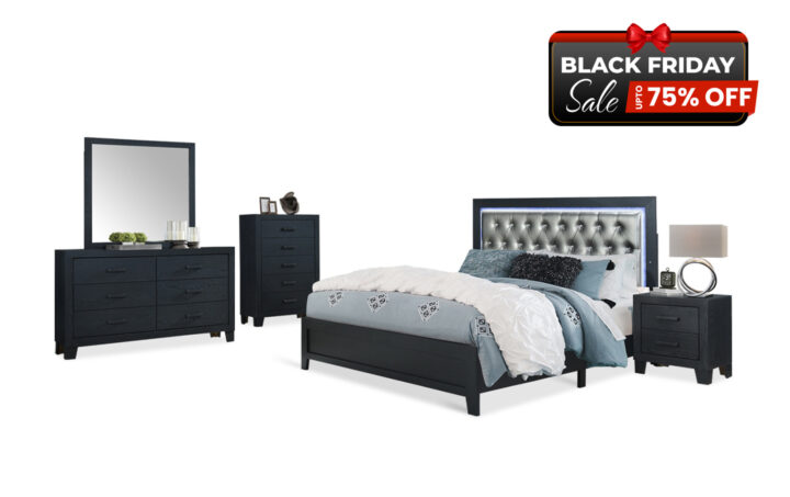 Jess Bedroom Set in Black - BF