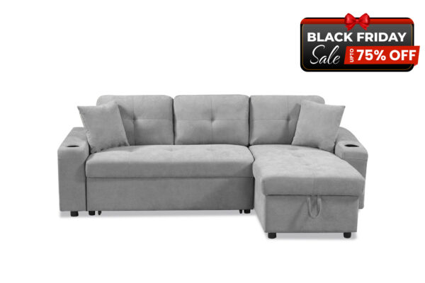 Juno Sectional with Pull out Bed and Storage - BF