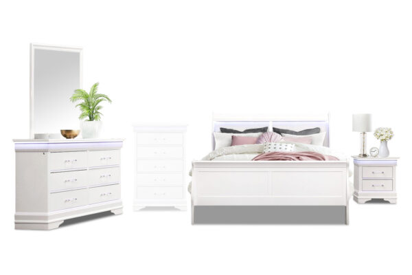 Charlie bed, dresser, mirror and nightstand