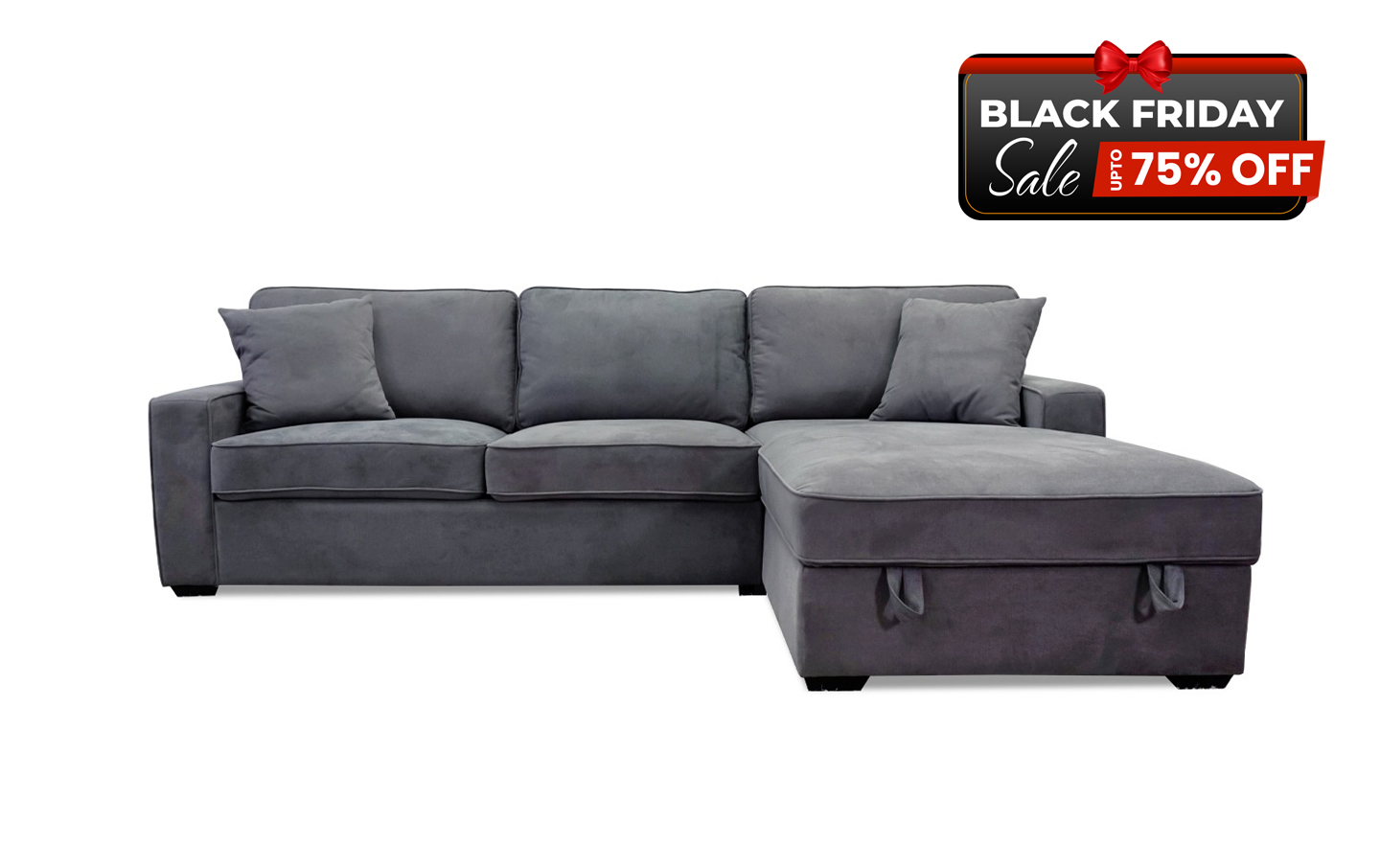 New Jersey Sectional Pullout Bed and RAF Storage Chaise - BF