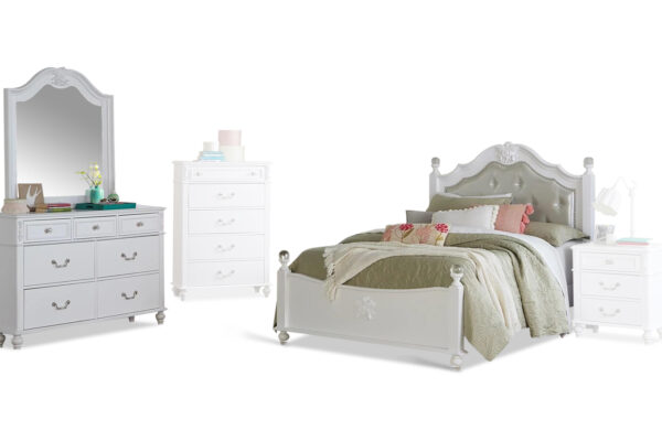 Olivia bed, dresser and mirror