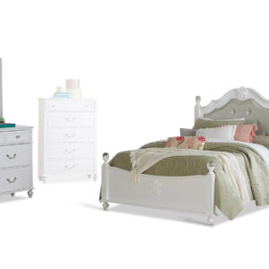 Olivia bed, deresser, mirror and nightstand
