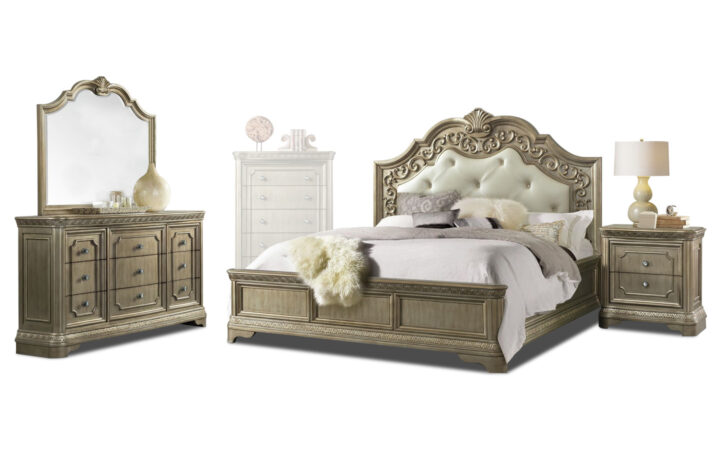 Vincenza bed, dresser, mirror and nightstand