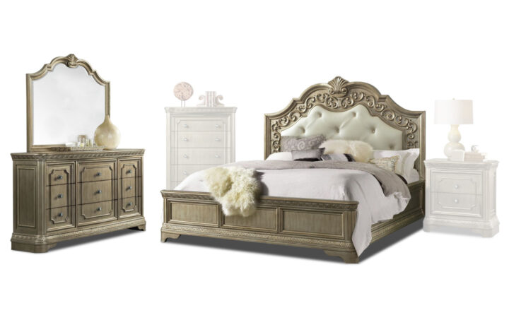 Vincenza bed, dresser and mirror