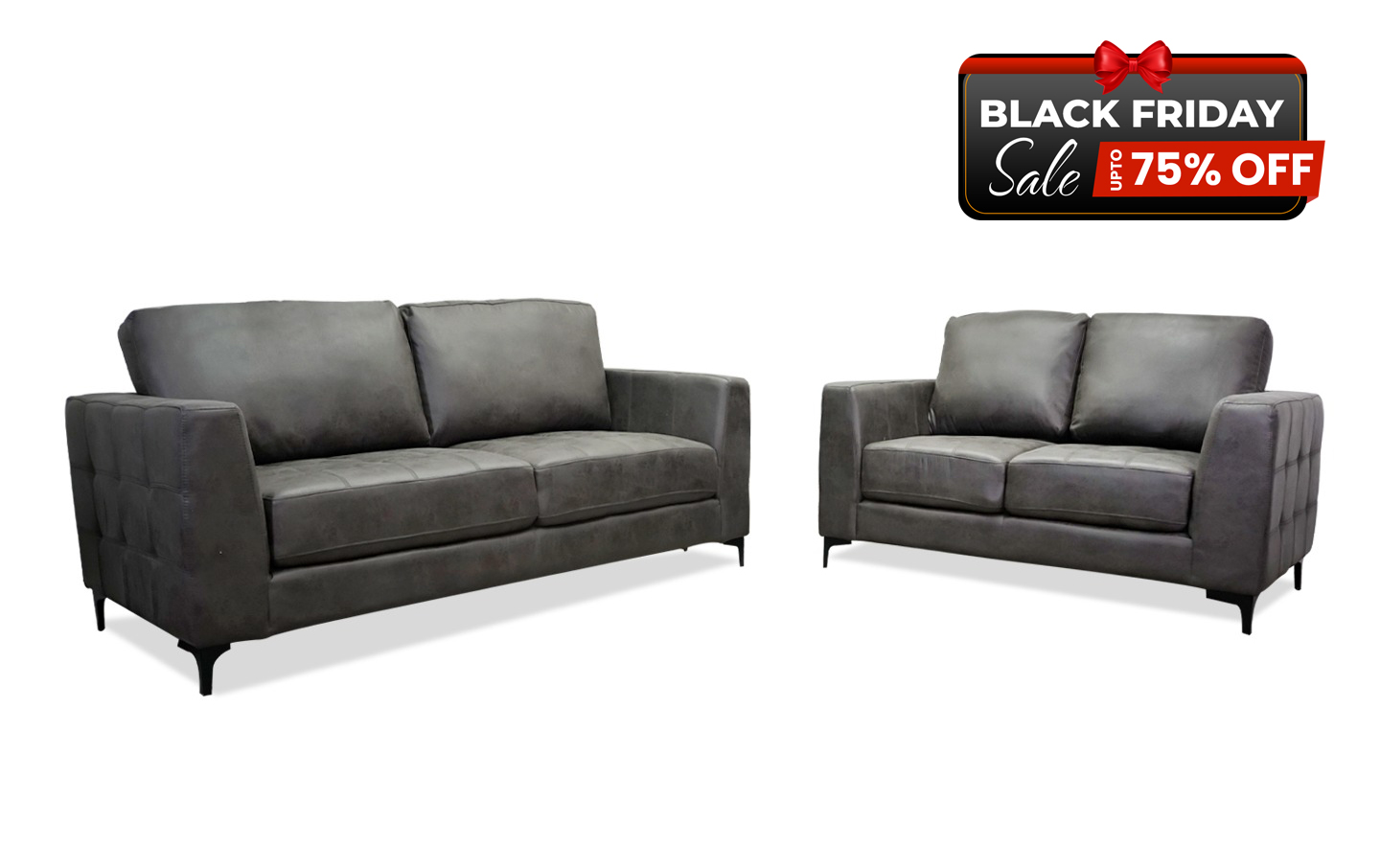 Zepp Sofa and Loveseat in Gray - BF