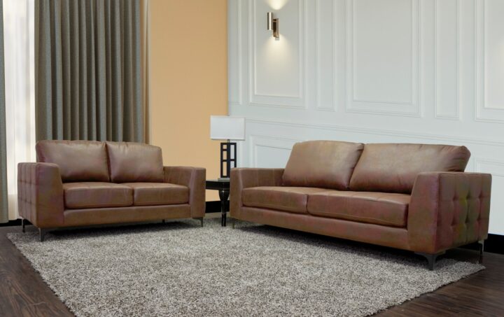 Zepp Sofa & Loveseat in Brown