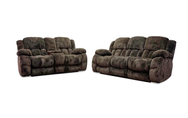 Comet Power Reclining Sofa & Loveseat in Chocolate