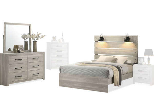 Hudson Bed, Dresser and Mirror