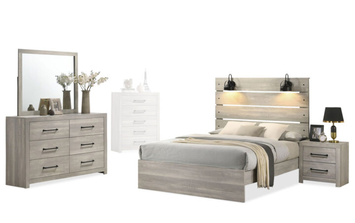 Hudson Bed, Dresser, Mirror and Nightstand