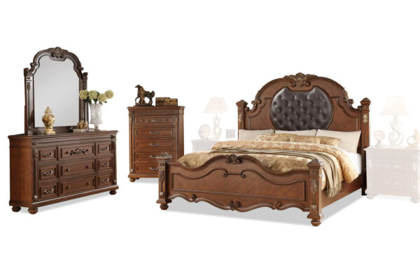 Destiny Bed, Dresser, Mirror and Chest