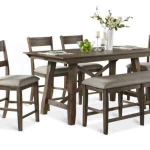 Hillcrest Pub Dining Table, 4 Chairs and Bench