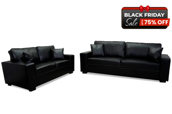 Liberty Sofa and Loveseat in Black - BF