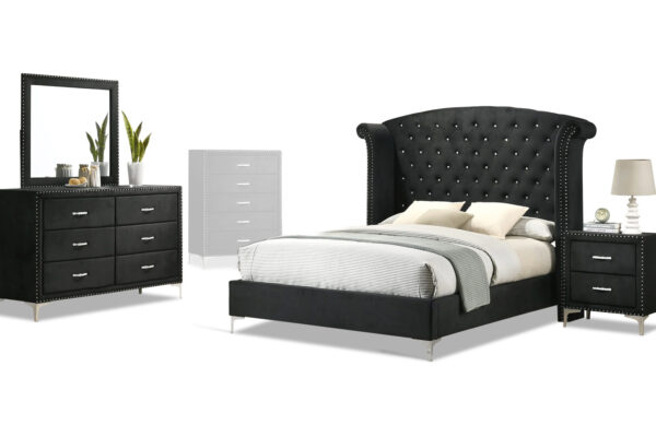 Lucinda bed, dresser, mirror and nightstand