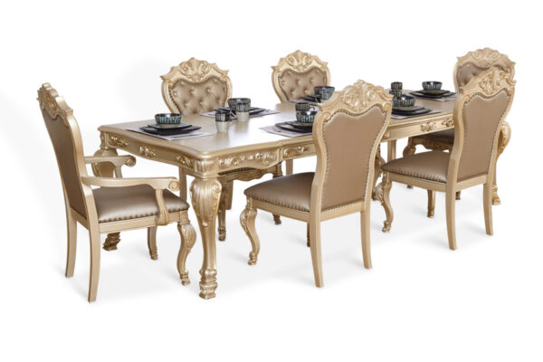 Miranda Dining Table, 4 Side Chair and 2 Arm Chair