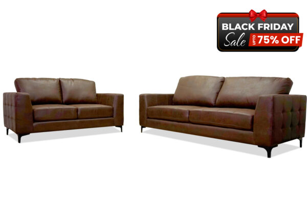 Zepp Sofa and Loveseat in Brown - BF