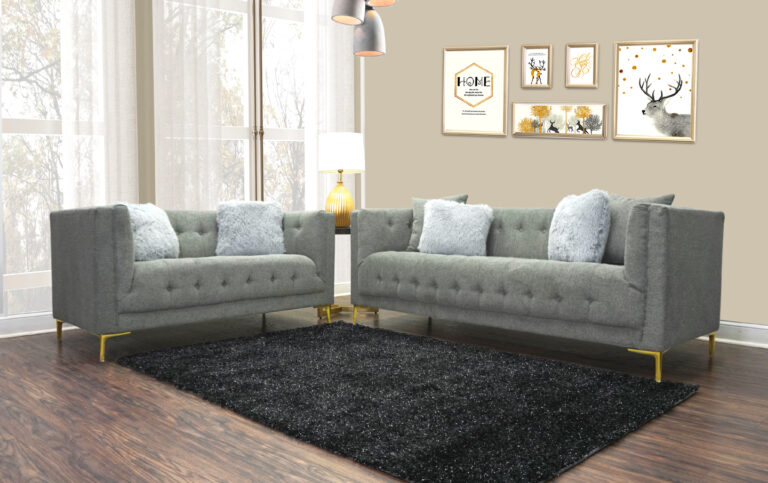 Ashley Gray Sofa and Loveseat Lifestyle