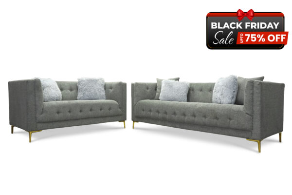 Ashley Sofa and Loveseat in Light Gray - BF