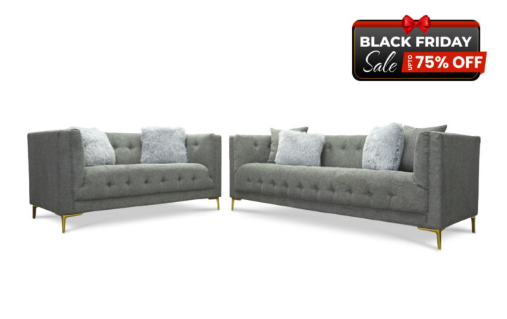 Ashley Sofa and Loveseat in Light Gray - BF