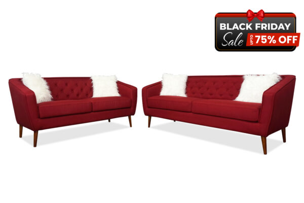 Broadway Sofa and Loveseat in Red - BF