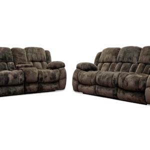 Comet Power Reclining Sofa & Loveseat in Chocolate