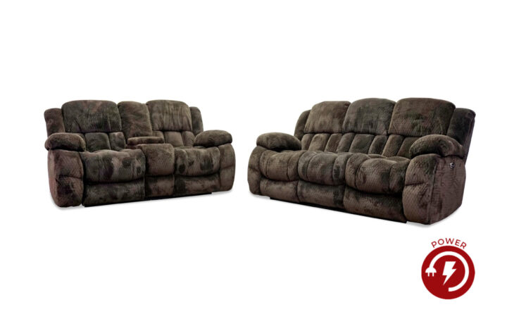 Comet Power Reclining Sofa & Loveseat in Chocolate