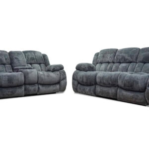 Comet Power Reclining Sofa & Loveseat in Steel