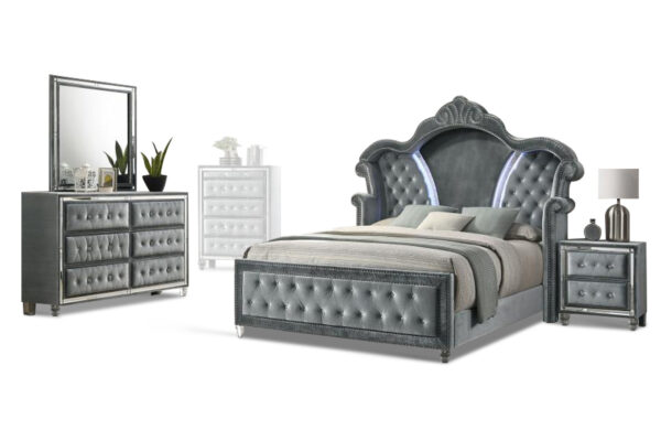 Helen Bed, Dresser, Mirror and Nightstand