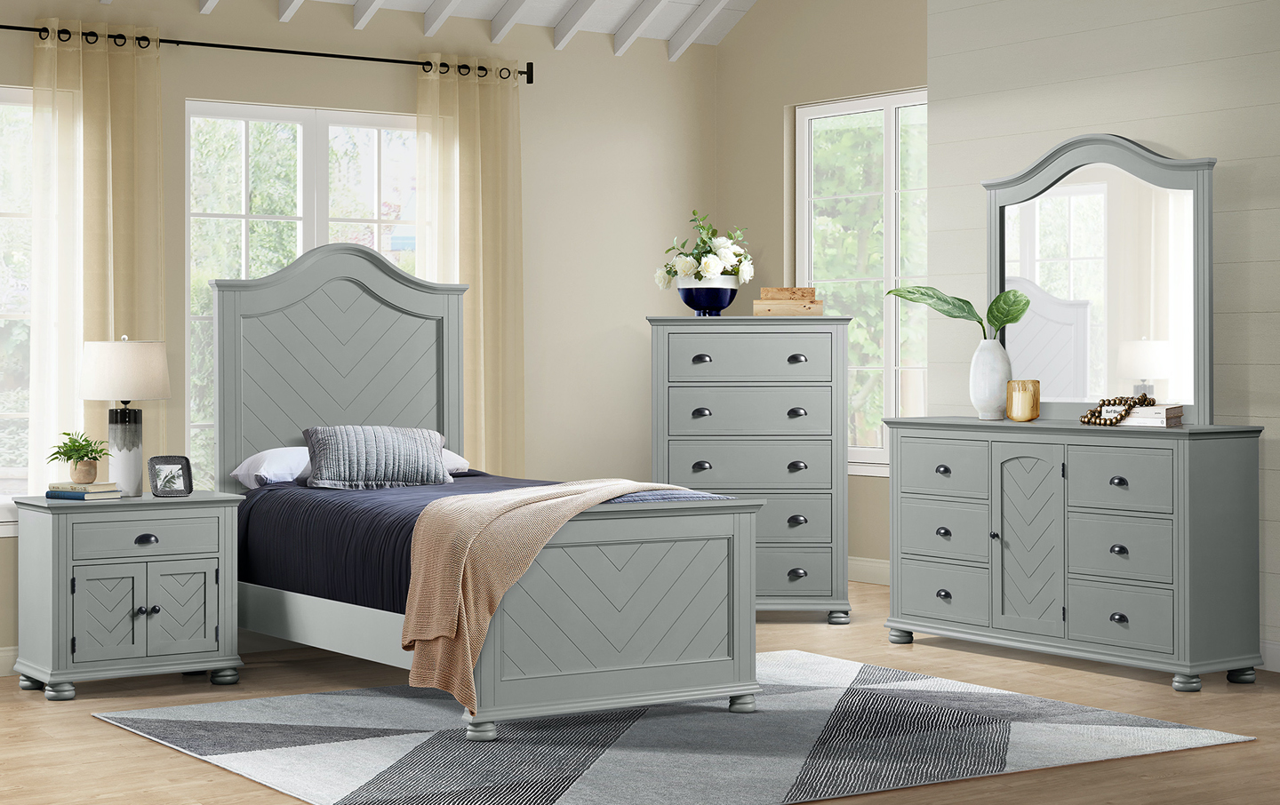 Kano Bedroom Set in Gray