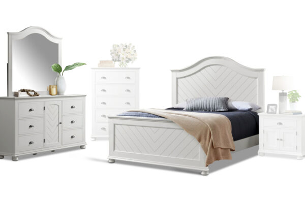 Kano full bed, dresser and mirror in white