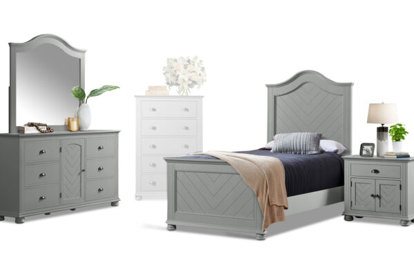 Kano Twin Bed, Dresser, Mirror and Nightstand